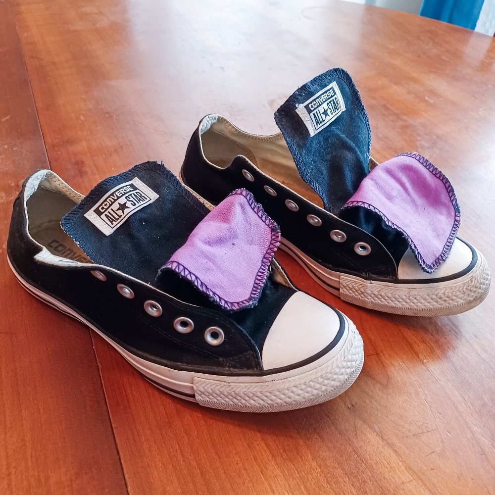 Black and Purple Converse